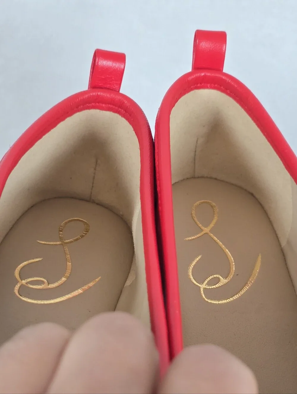 Sam Edelman Ari Ballet Flats Red Leather Bow Square Toe Classic Ballerina 7.5 - Picture 10 of 12